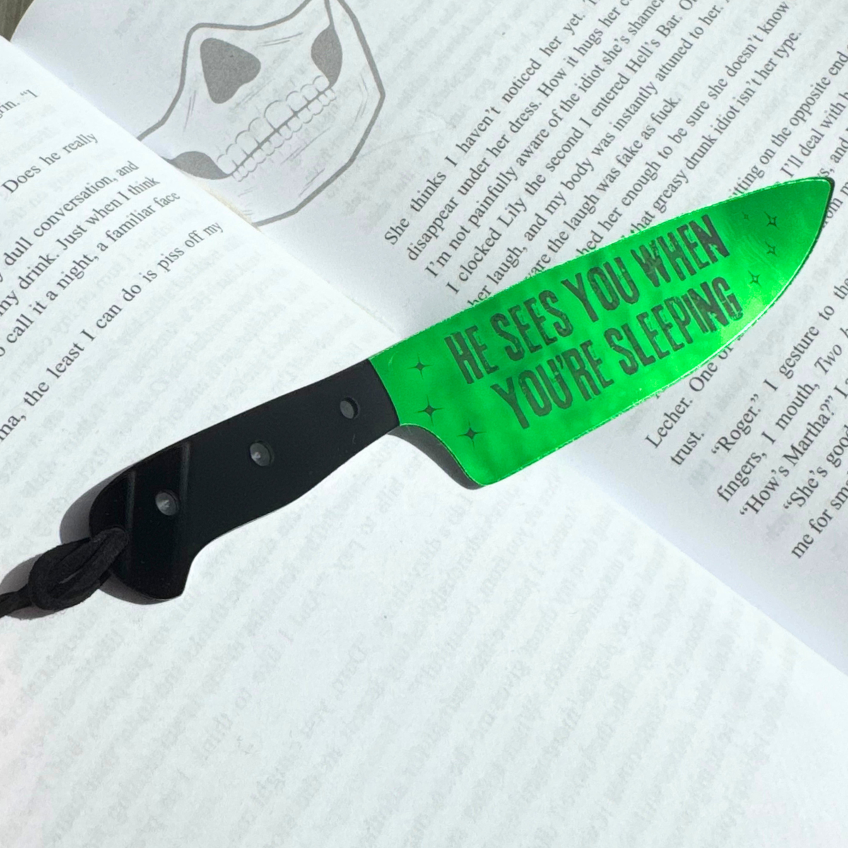 He See's You When You're Sleeping - Mirrored Knife Bookmark