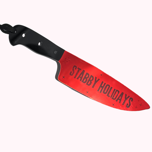 Stabby Holidays (Bold) - Mirrored Knife Bookmark
