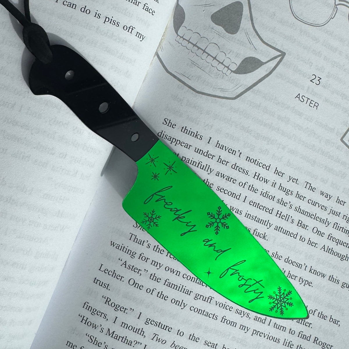 Freaky and Frosty (Script) - Mirrored Knife Bookmark (Copy)