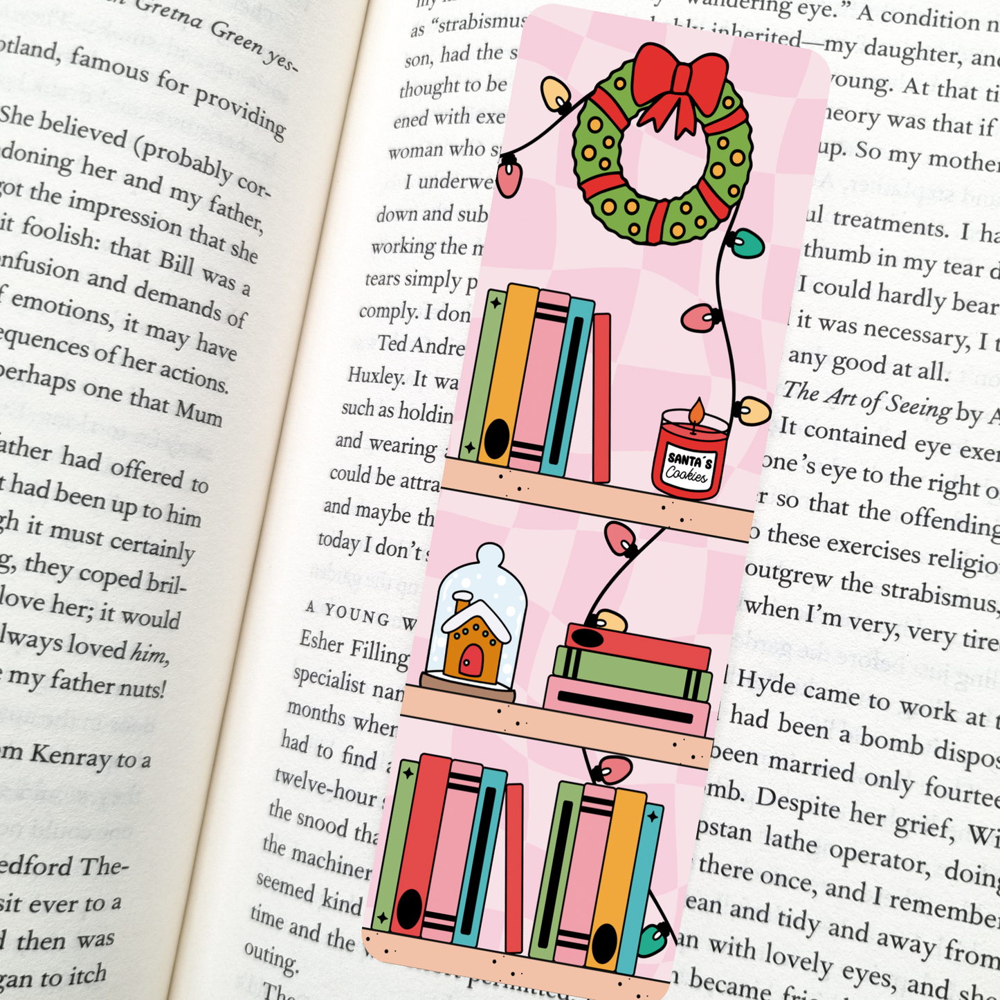 Holiday Book Shelf | Soft Matte Laminated Bookmark