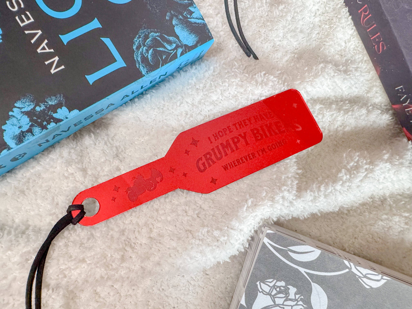 I Hope They Have Grumpy Bikers Wherever I'm Going - Red Mirror Paddle Bookmark