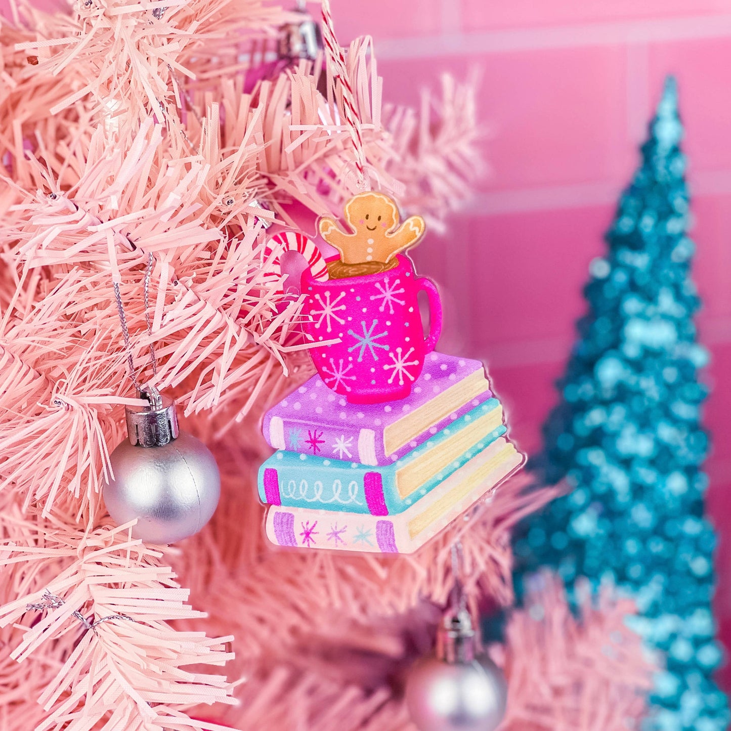 Gingerbread Book Stack Christmas Ornament