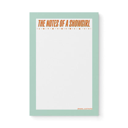 The Notes of a Showgirl notepad