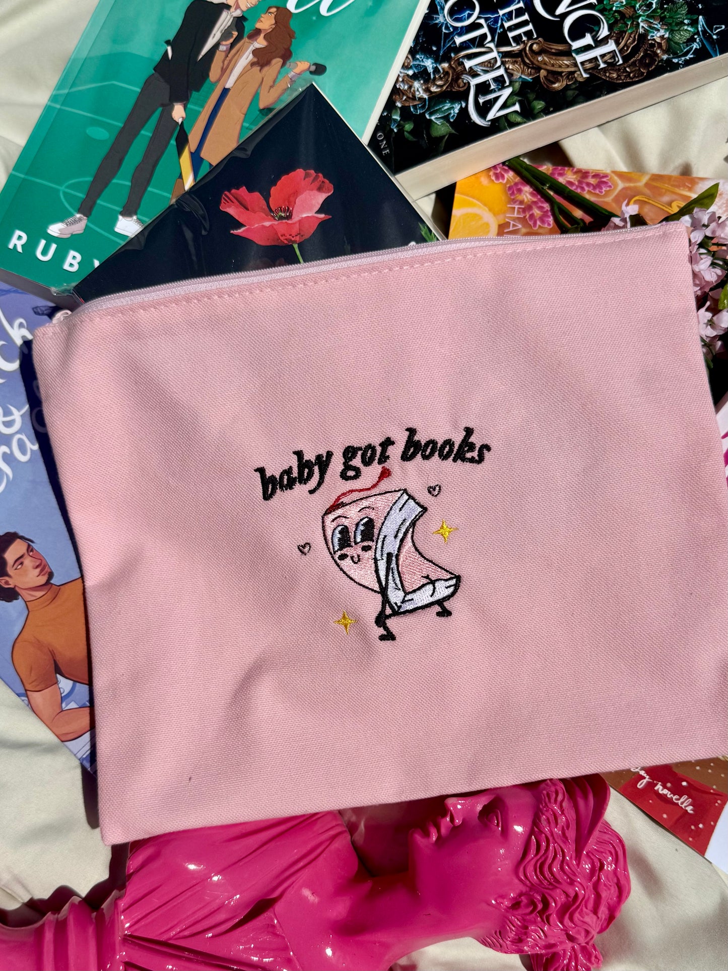 [PREORDER] Baby Got Books — Embroidered Pencil Pouch