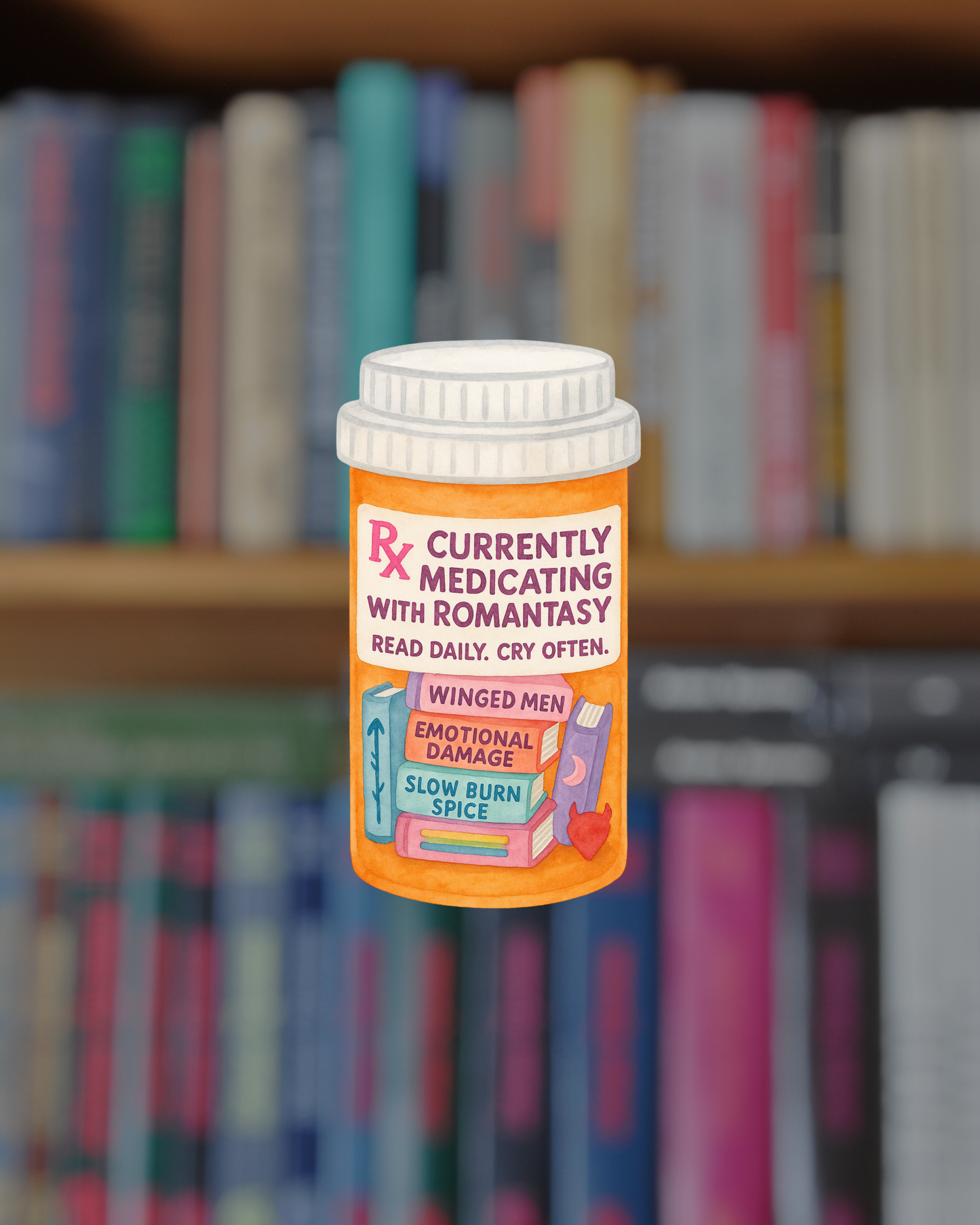 Currently Medicating with Romantasy Sticker