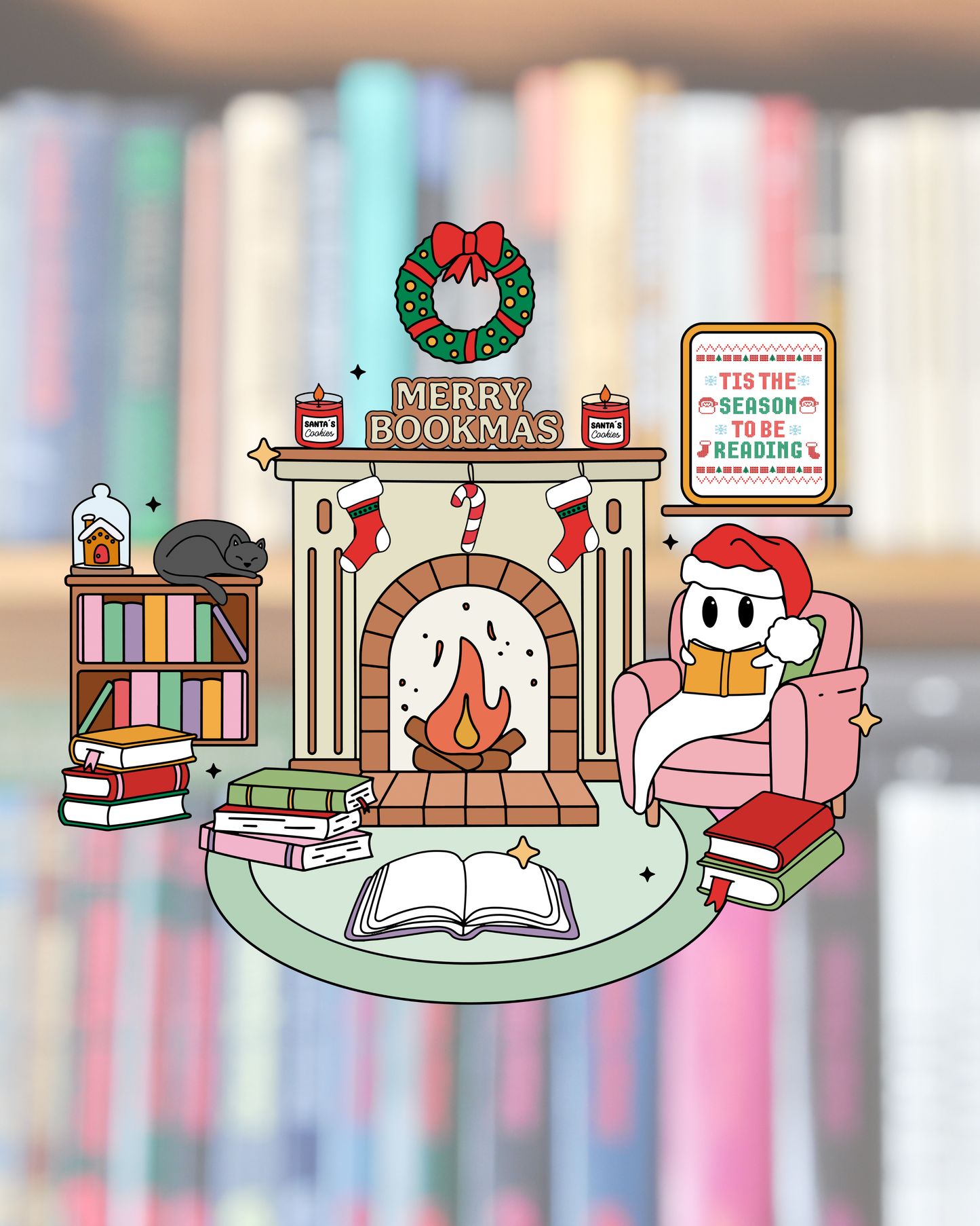 The Christmas Reader Sticker