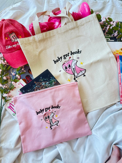 [PREORDER] Baby Got Books — Embroidered Pencil Pouch