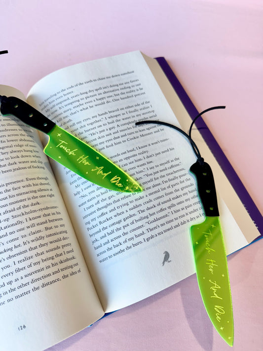 Touch Her And Die - Mirrored Knife Bookmark