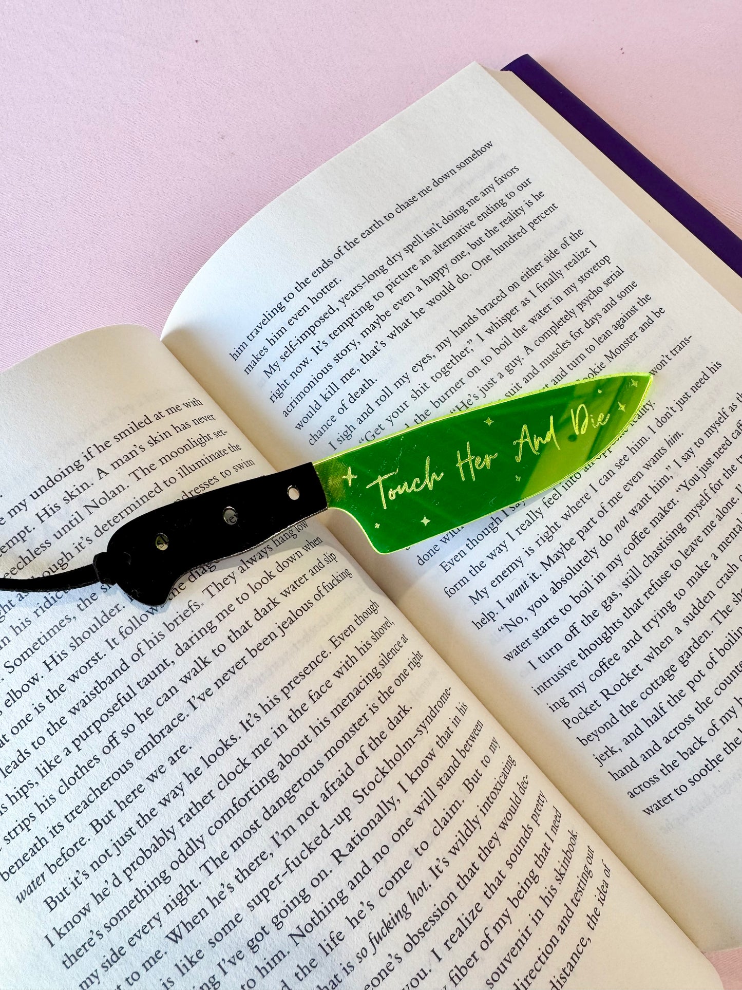 Touch Her And Die - Mirrored Knife Bookmark