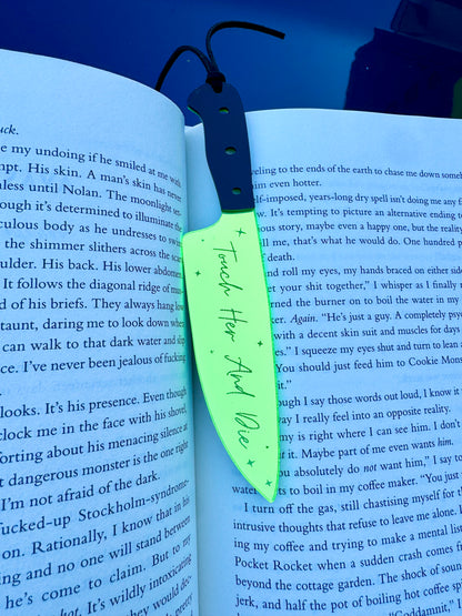 Touch Her And Die - Mirrored Knife Bookmark