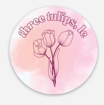 'three tulips, le' sticker