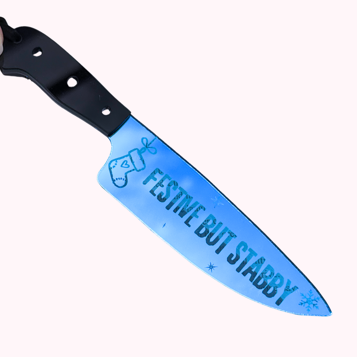 Festive But Stabby - Mirrored Knife Bookmark