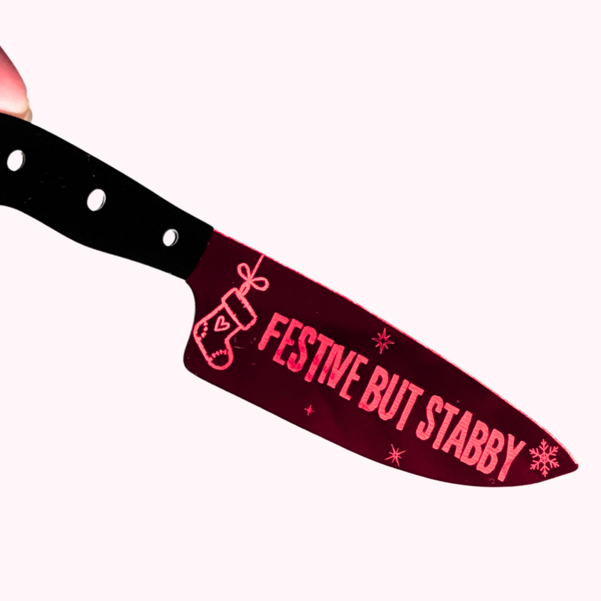 Festive But Stabby - Mirrored Knife Bookmark