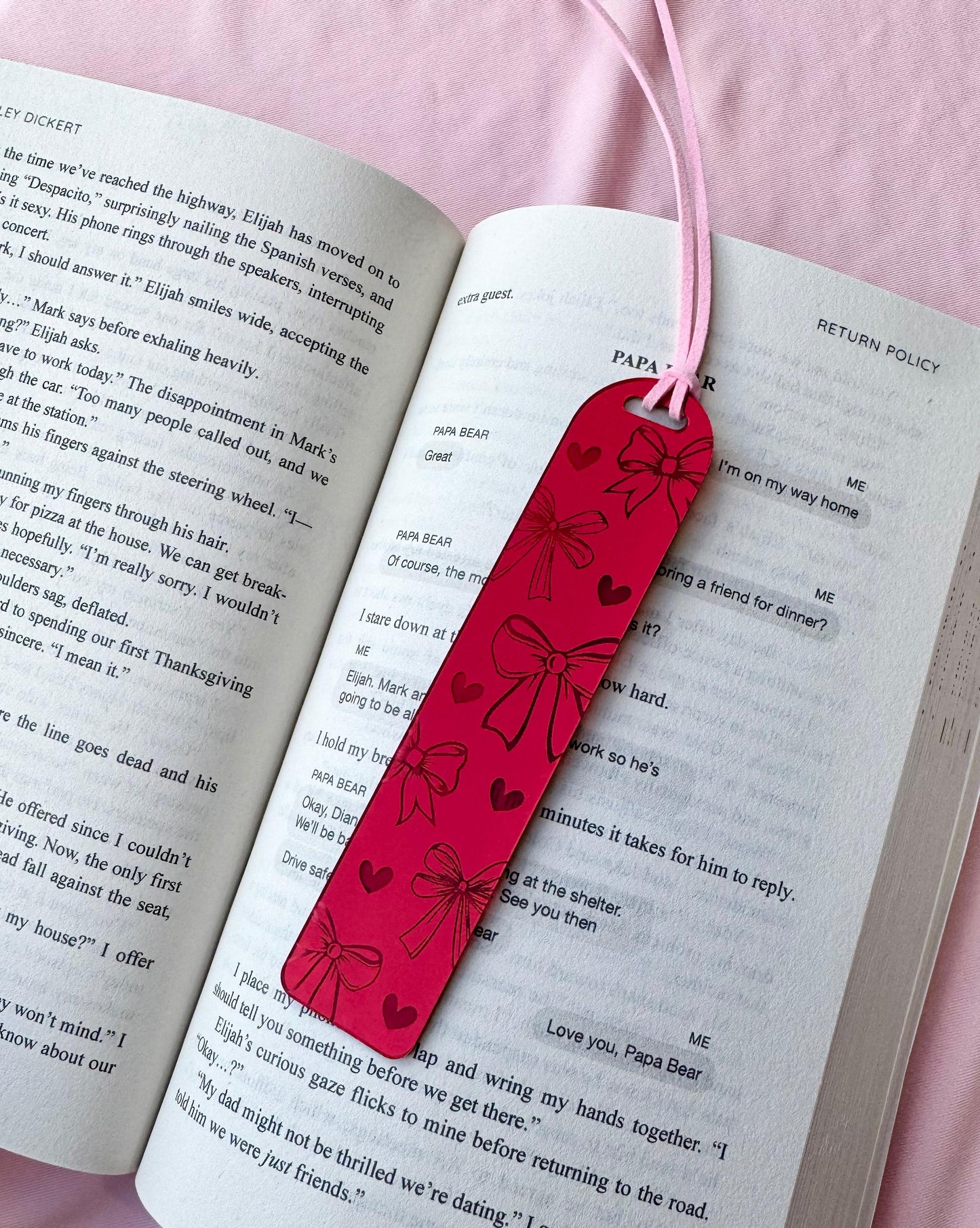 Coquette Red Acrylic Bookmark