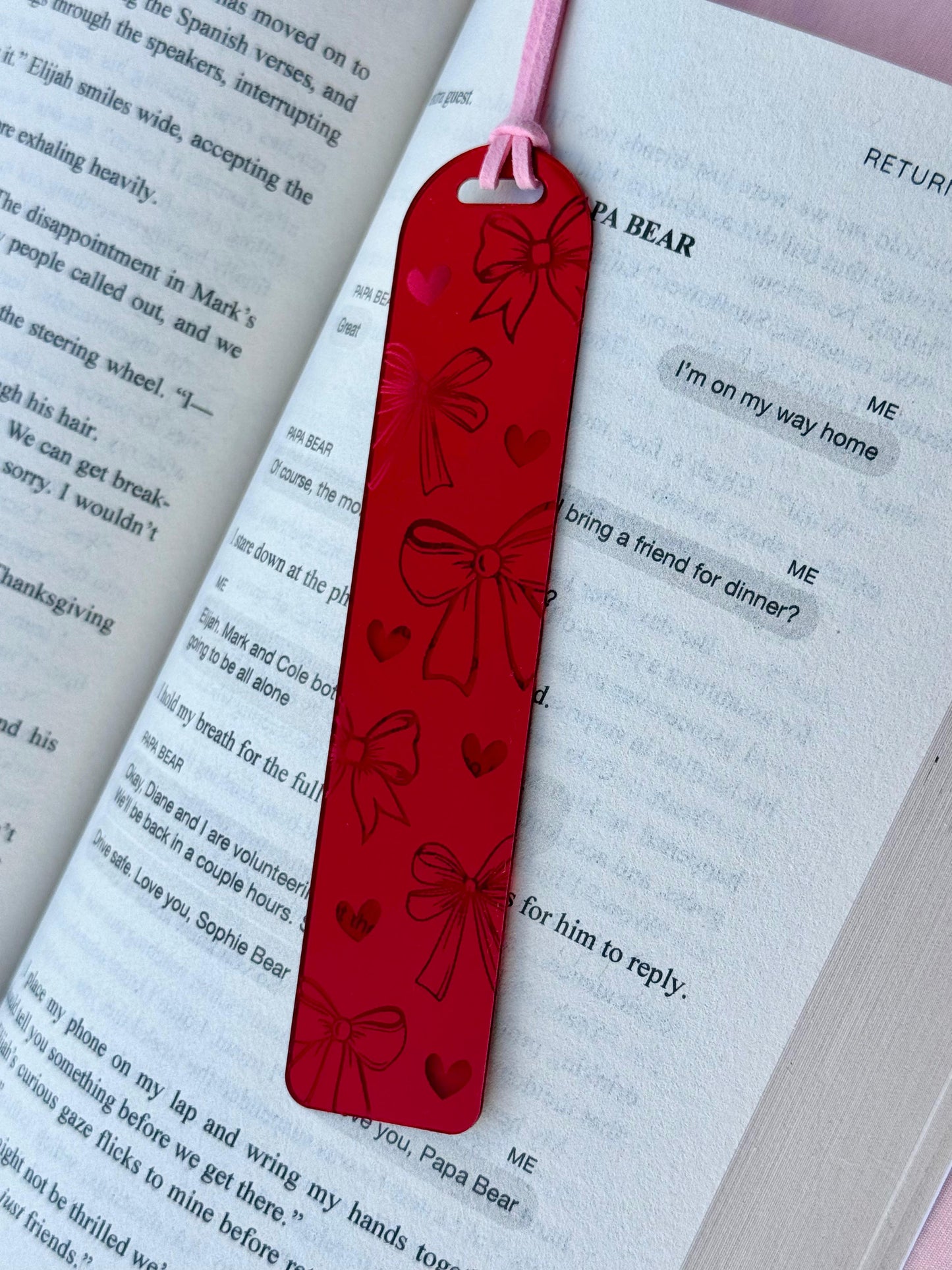 Coquette Red Acrylic Bookmark