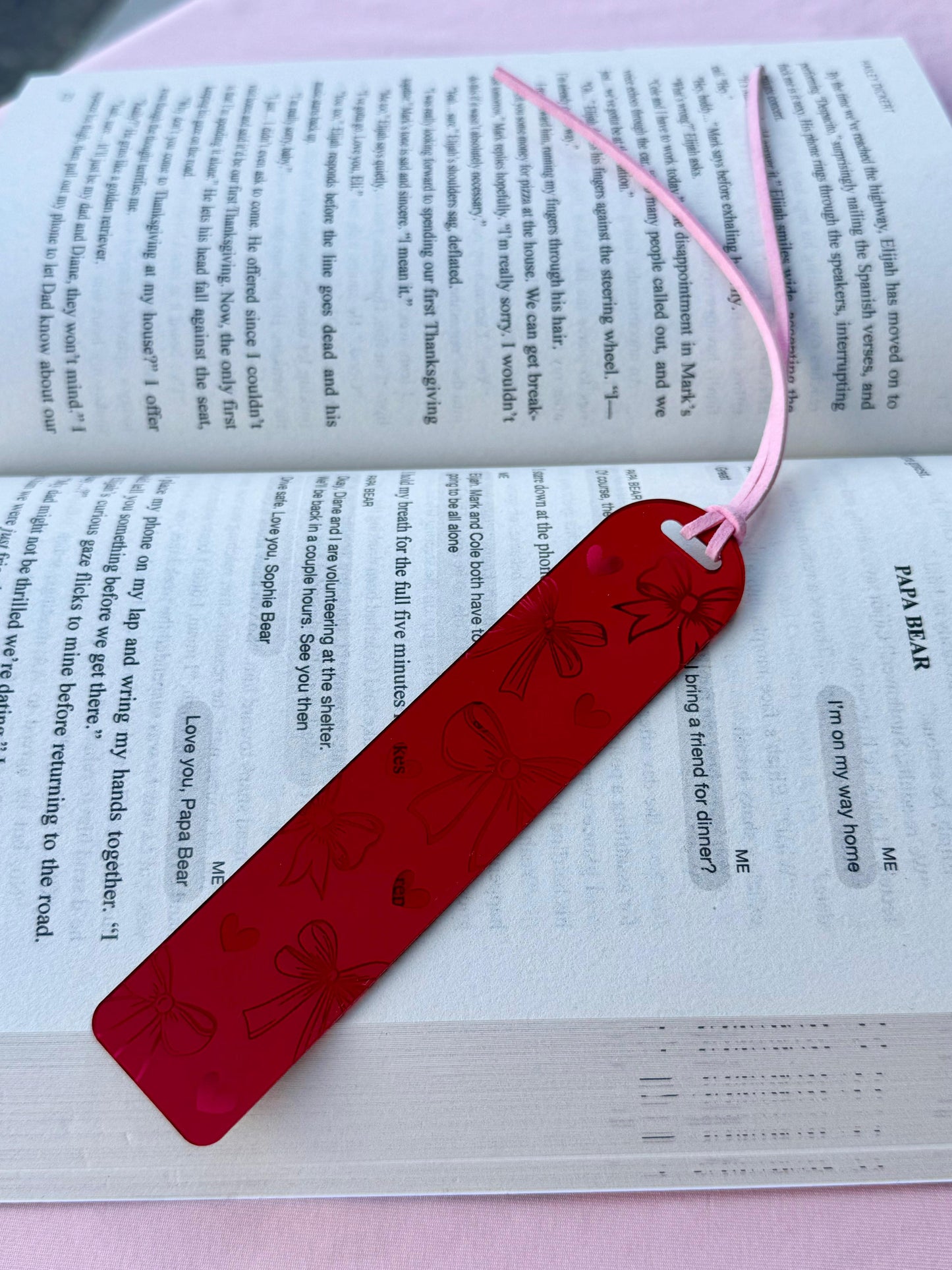 Coquette Red Acrylic Bookmark