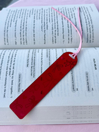 Coquette Red Acrylic Bookmark