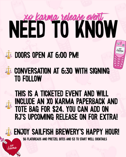 XO Karma Release Day Ticket + Book & Tote