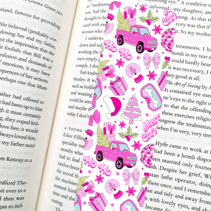 Pink Dollhouse Holiday Bookmark | Soft Matte Laminated  