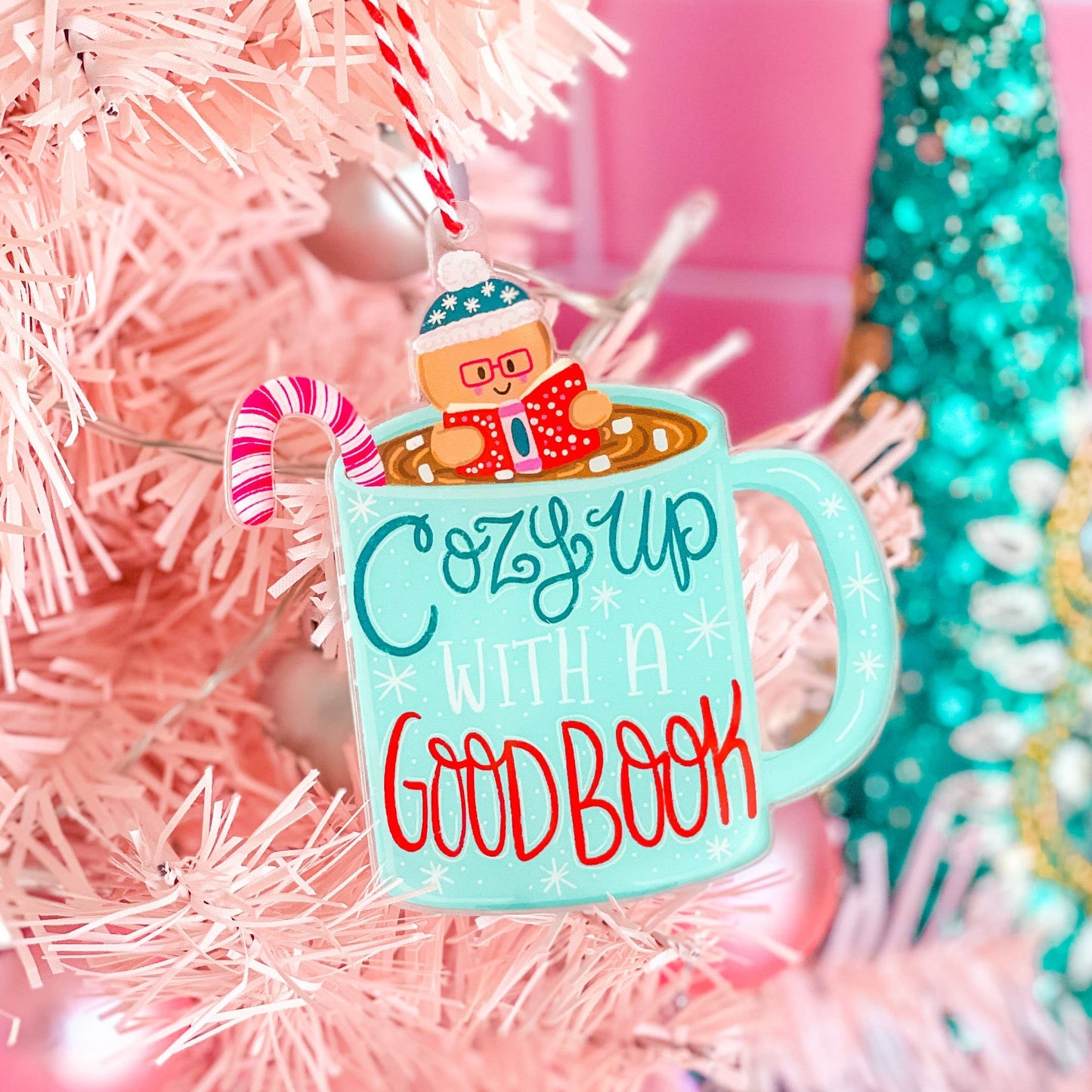 Cozy Up With a Good Book Hot Cocoa Christmas Ornament