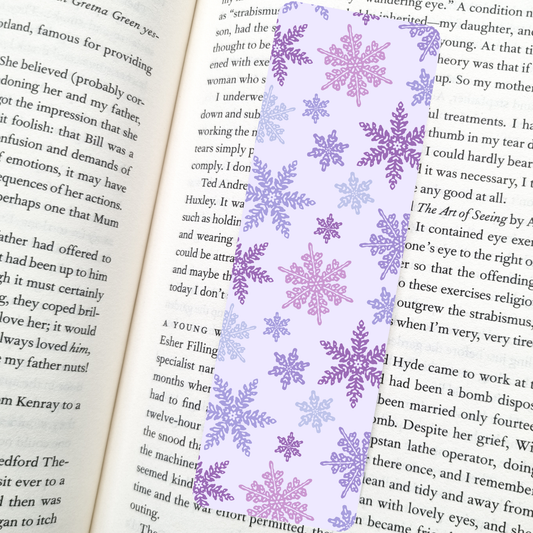 Lavender Snowflake Bookmark | Soft Matte Laminated