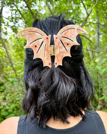 Bat Boys Hair Claw Clip - Pastel Red | Fantasy Gifts