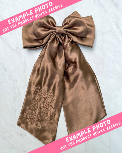 Sword Hair Bow Clip | Embroidered Bookish Satin Bow