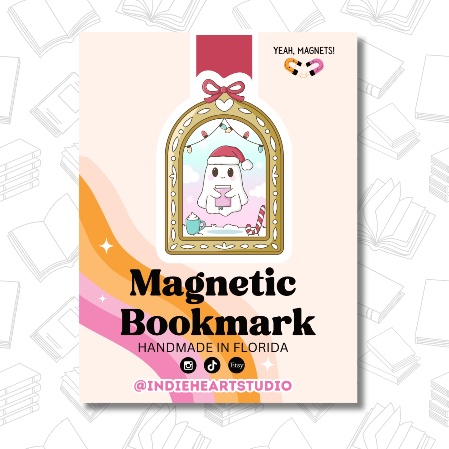 Holiday Ghost Portrait Magnetic Bookmark
