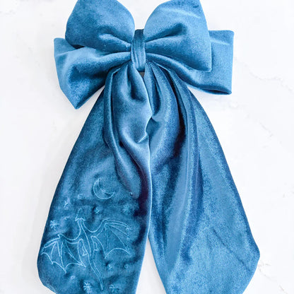 Celestial Dragon Velvet Bow | Bookish Hair Accessory