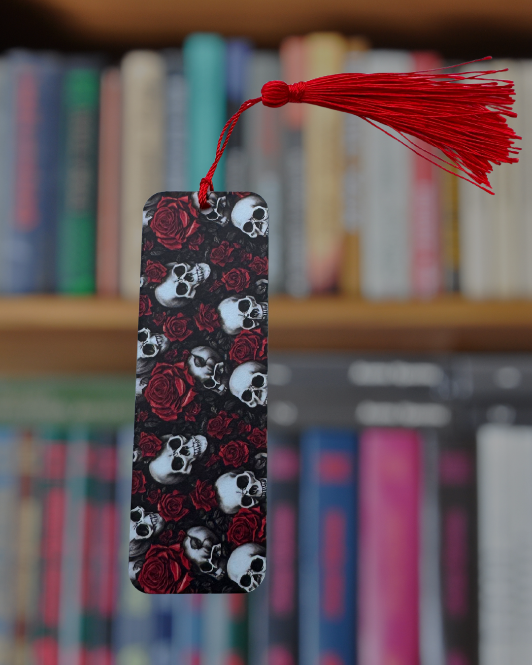 Skull and Roses Acrylic Bookmark