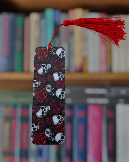 Skull and Roses Acrylic Bookmark