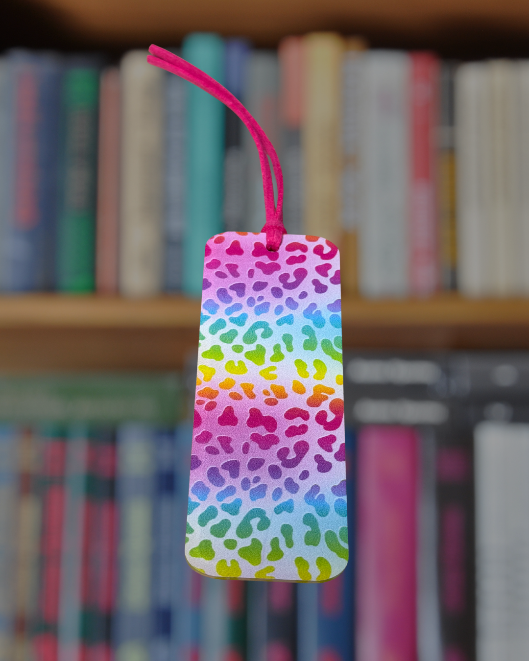 Mini Rainbow Leopard Bookmark