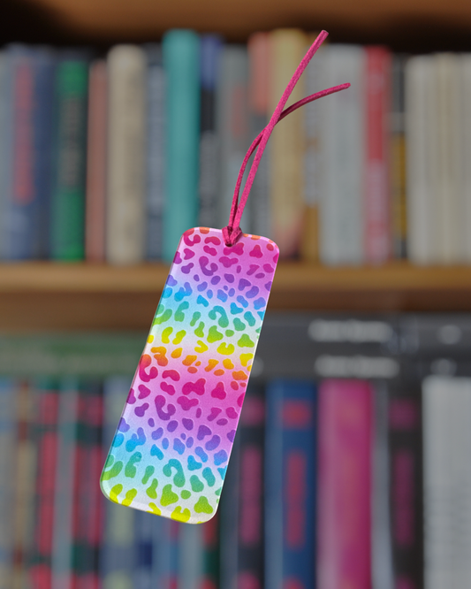 Mini Rainbow Leopard Bookmark
