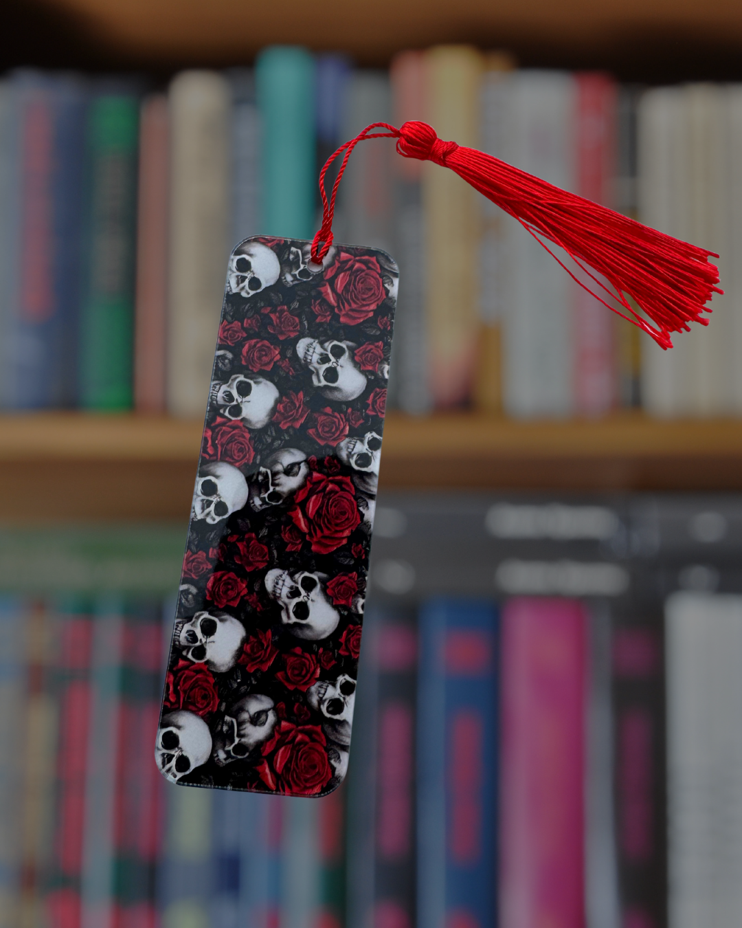 Skull and Roses Acrylic Bookmark