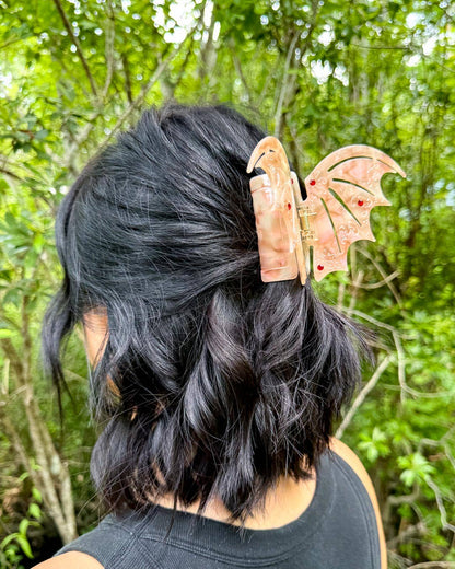 Bat Boys Hair Claw Clip - Pastel Red | Fantasy Gifts