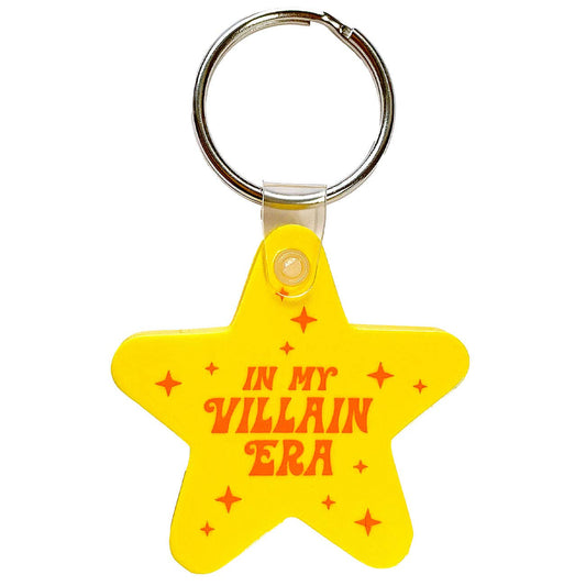 In My Villain Era Yellow Star Shaped Vinyl Keychain