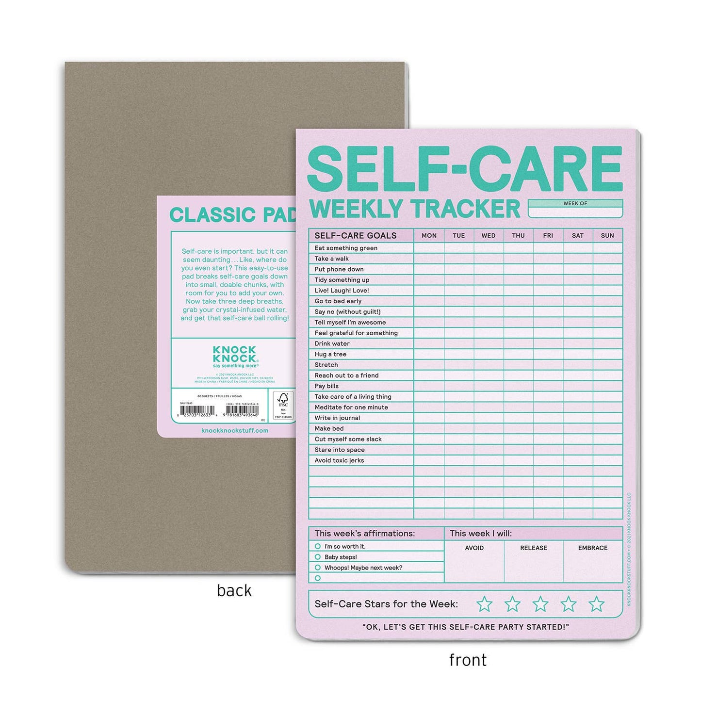 Self-Care Weekly Tracker Pad (Pastel Version)