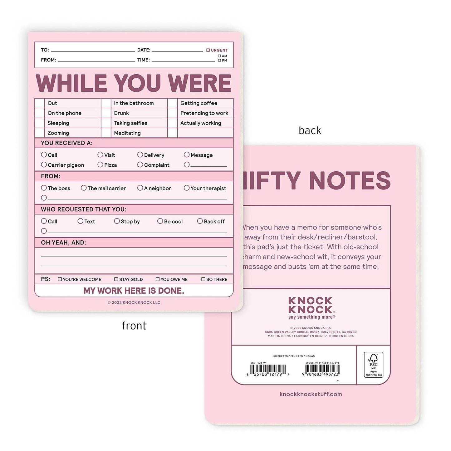 While You Were Nifty Note Pad (Pastel Version)