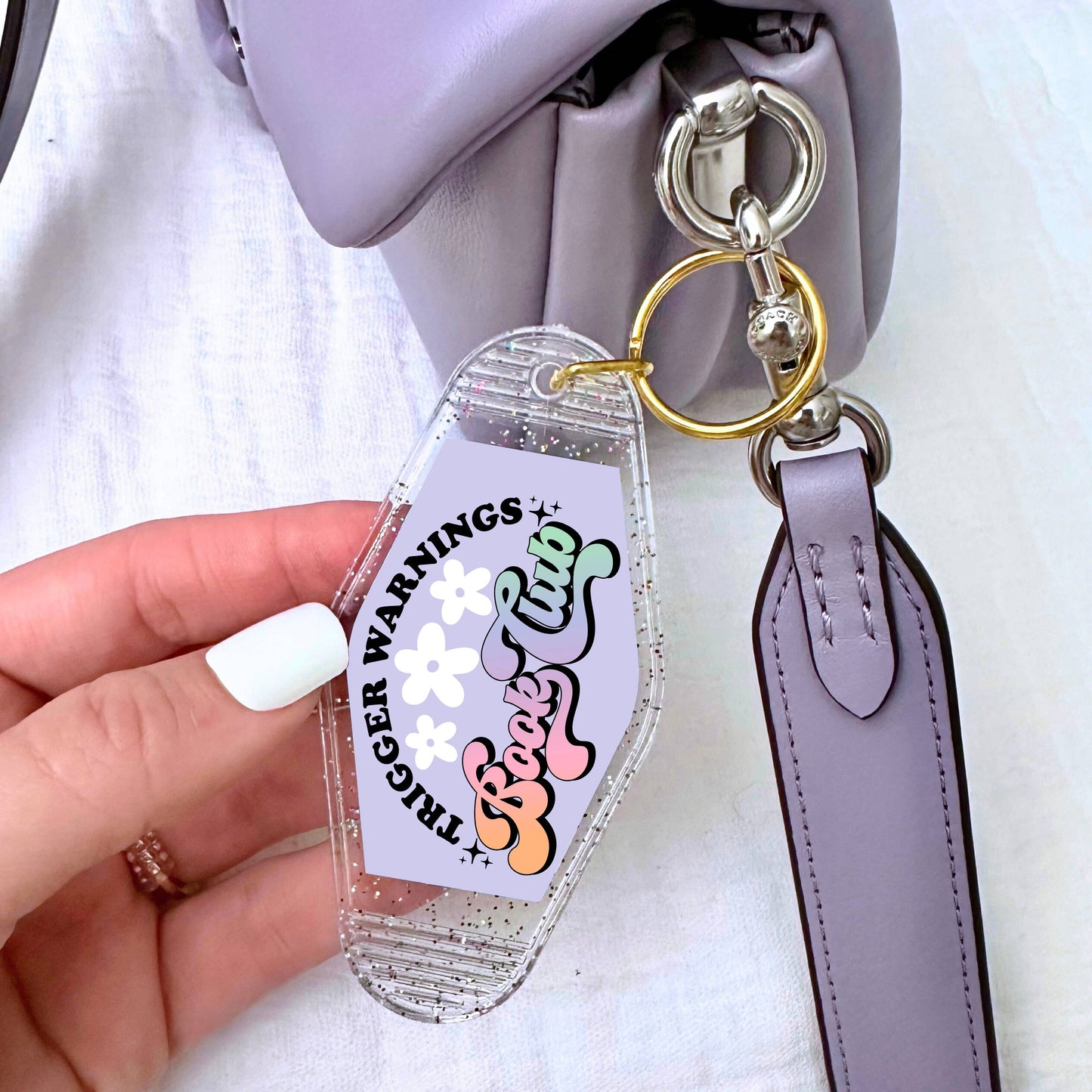 'Trigger Warning Book Club' Motel Keychain