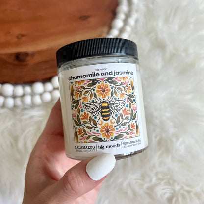 "Bee Happy" Chamomile and Jasmine -  Luxury Soy Candle