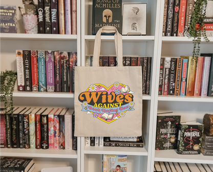 'Wives Against Book Buying Ban' Tote Bag