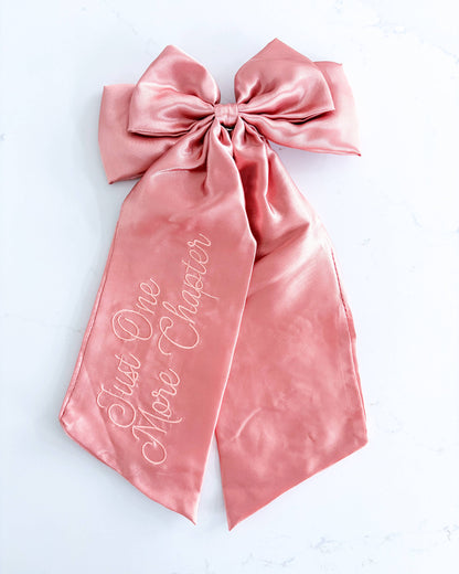 One More Chapter Hair Bow Clip | Bookish Satin Bow