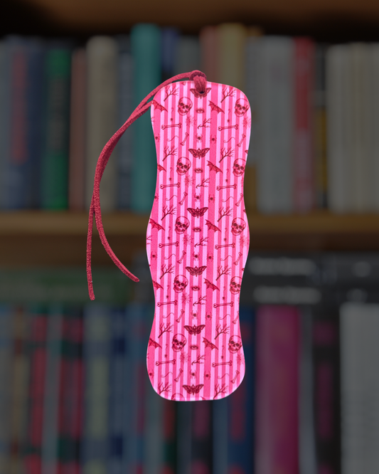 Spooky Pink Stripe Mini Acrylic Bookmark