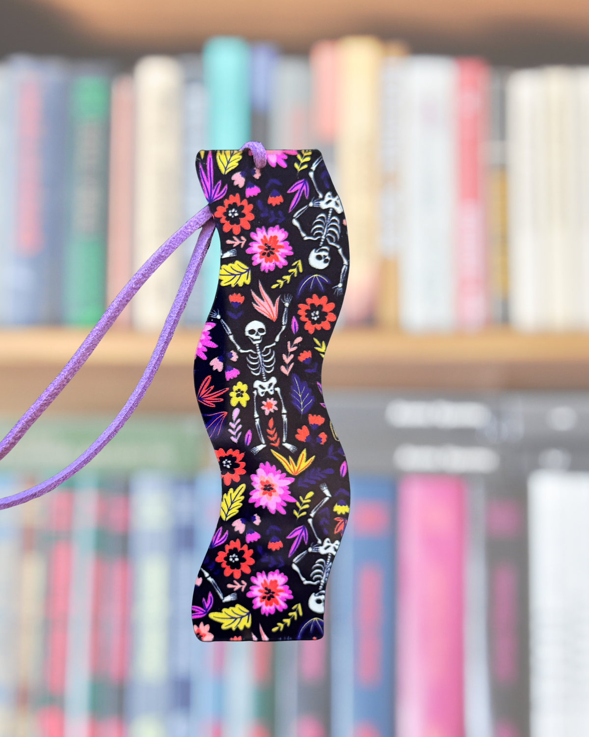 Floral Skeleton Acrylic Bookmark