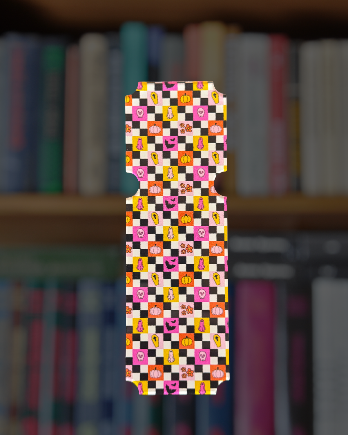 Spooky Season Checkerboard Acrylic Bookmark