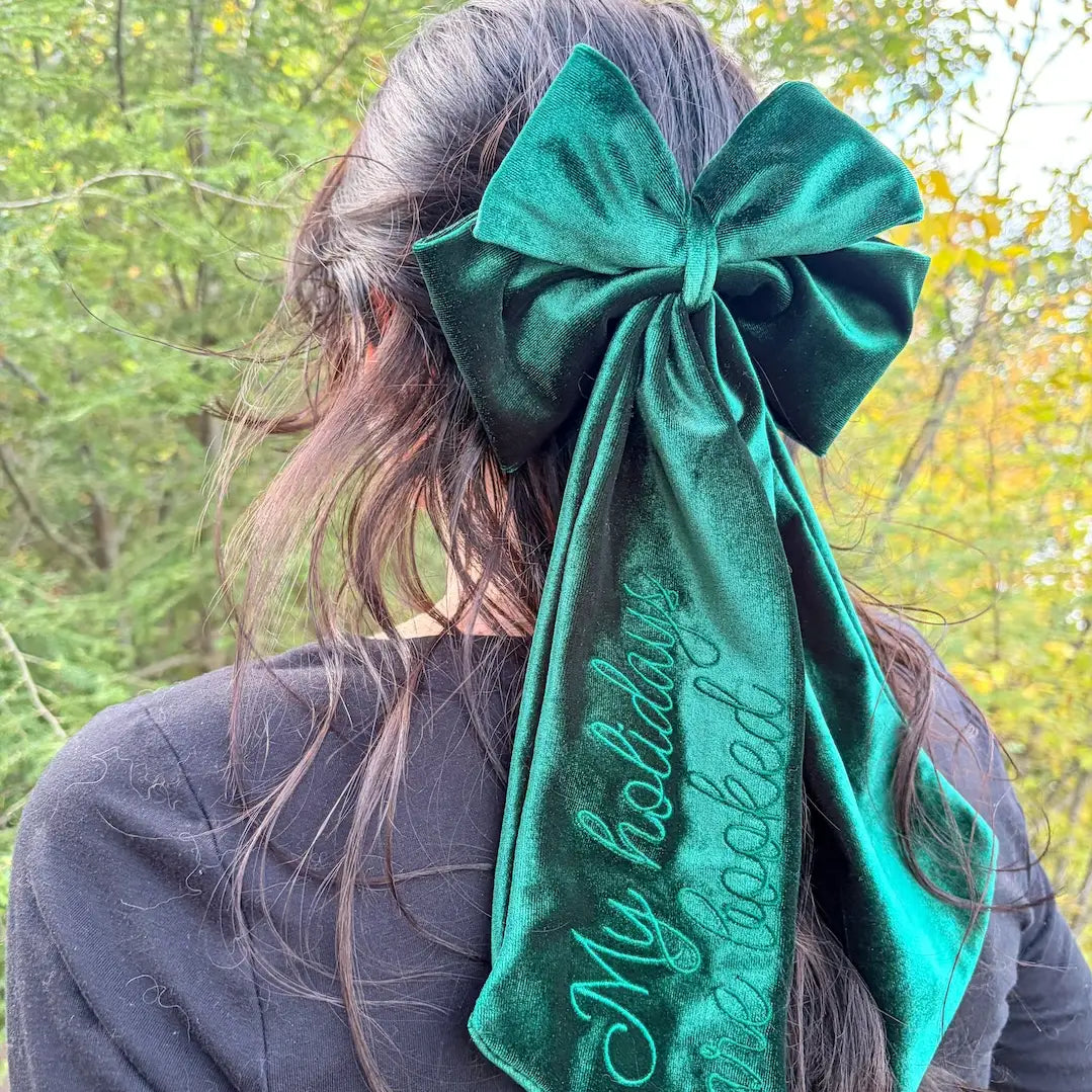 Holidays Are Booked Velvet Bow | Bookish Hair Accessory