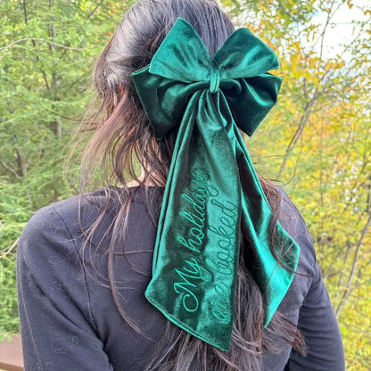 Holidays Are Booked Velvet Bow | Bookish Hair Accessory