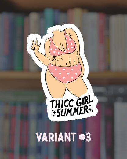Thicc Girl Summer Sticker