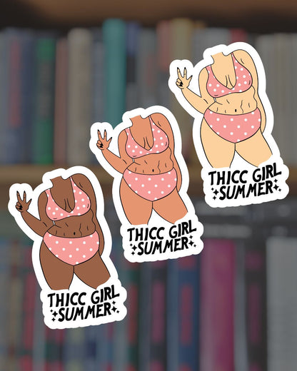 Thicc Girl Summer Sticker