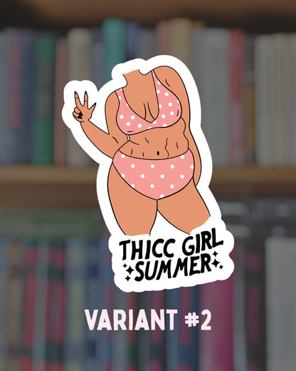 Thicc Girl Summer Sticker